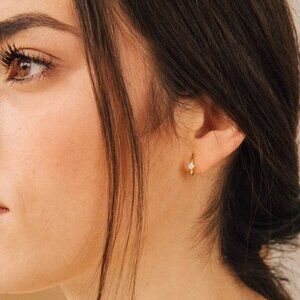 Earrings Copper Zircon Gold Plated